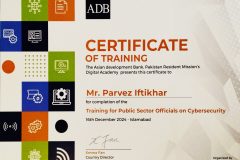 PI-ADB Certificate - Training for Public Sector Officials on Cybersecurity 16Dec24